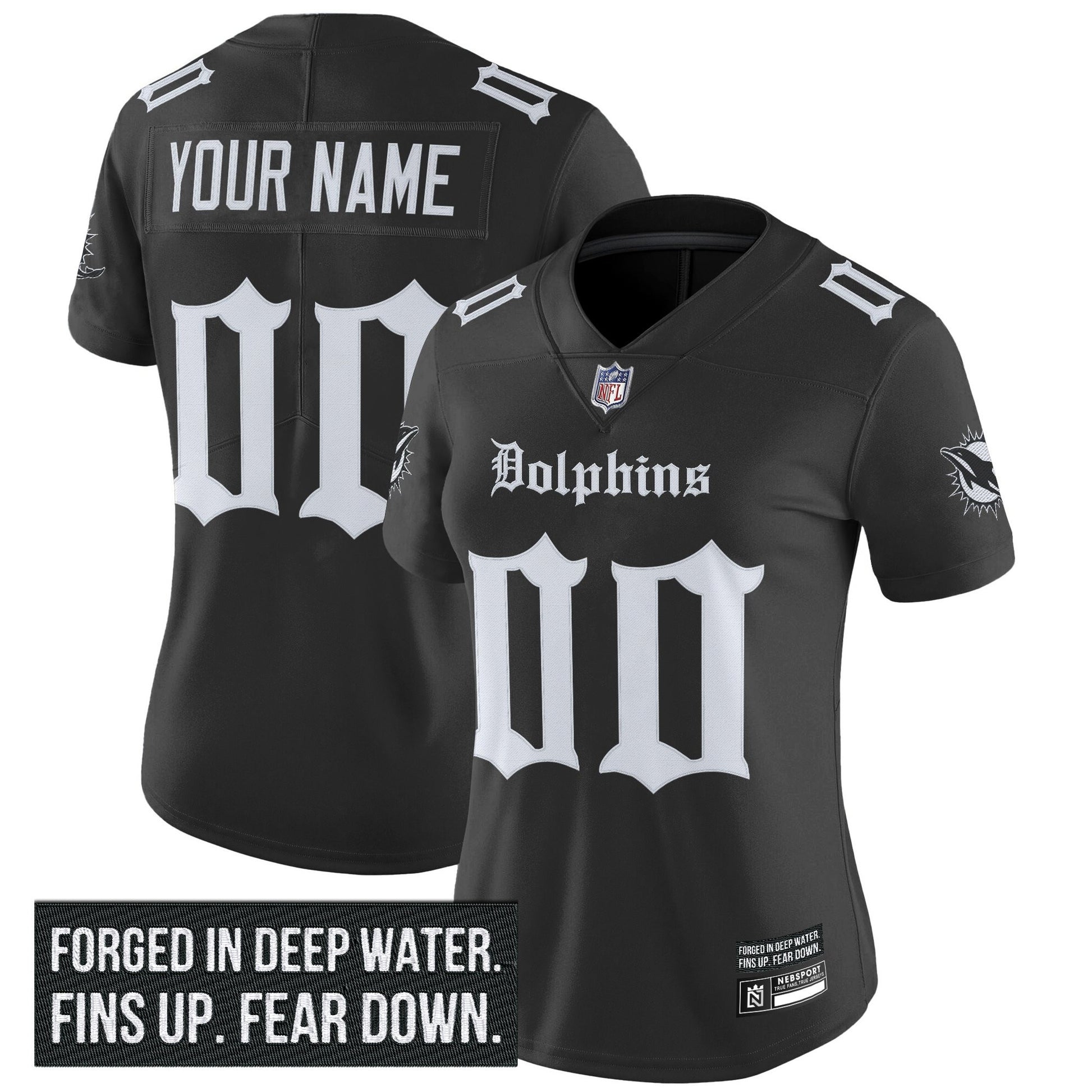 Miami Dolphins 'Gothic Deep Water Edition' Vapor Limited Custom Jersey - All Stitched