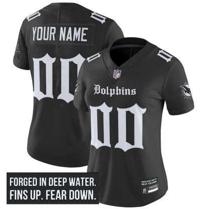 Miami Dolphins 'Gothic Deep Water Edition' Vapor Limited Custom Jersey - All Stitched