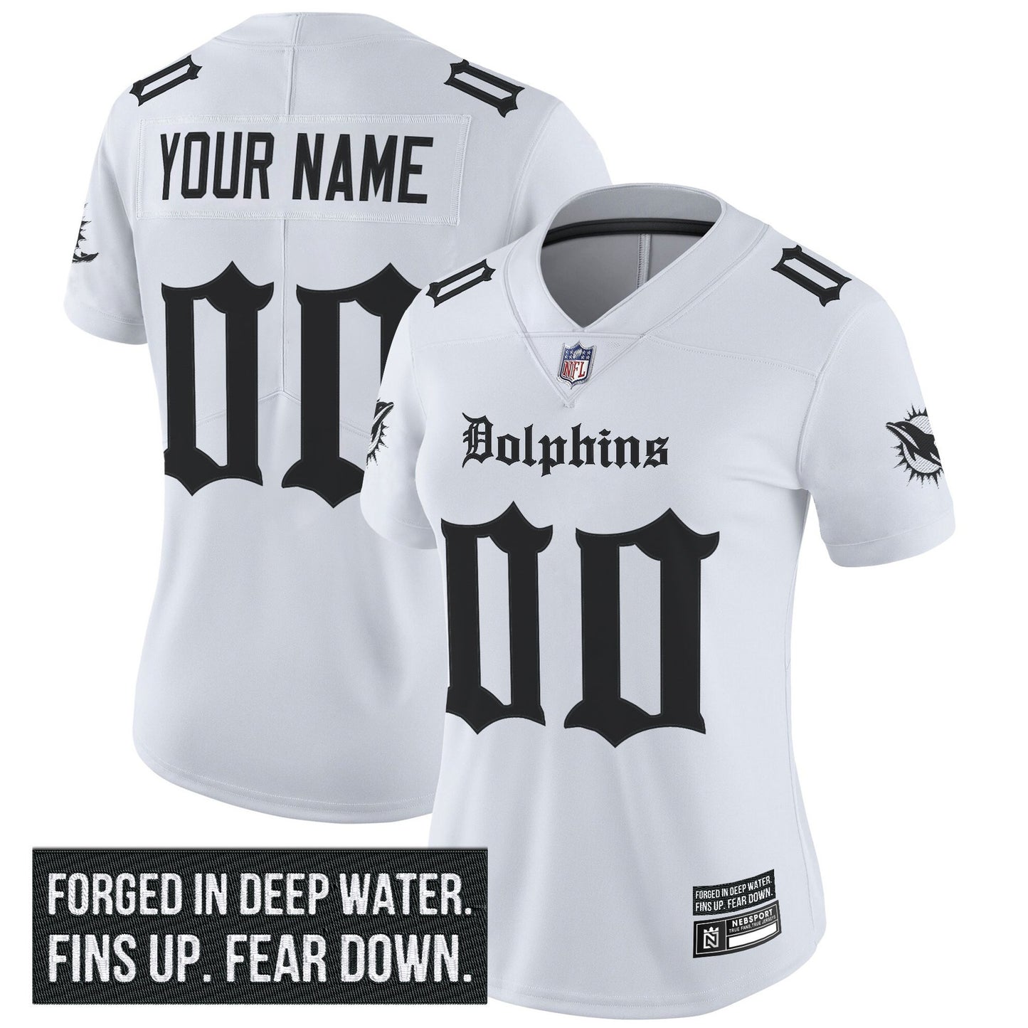 Miami Dolphins 'Gothic Deep Water Edition' Vapor Limited Custom Jersey - All Stitched