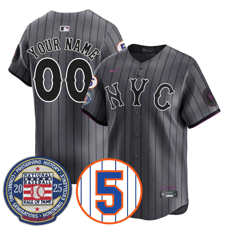 New York Mets Number Retirement & Hall of Fame Gold Custom Jersey - All Stitched