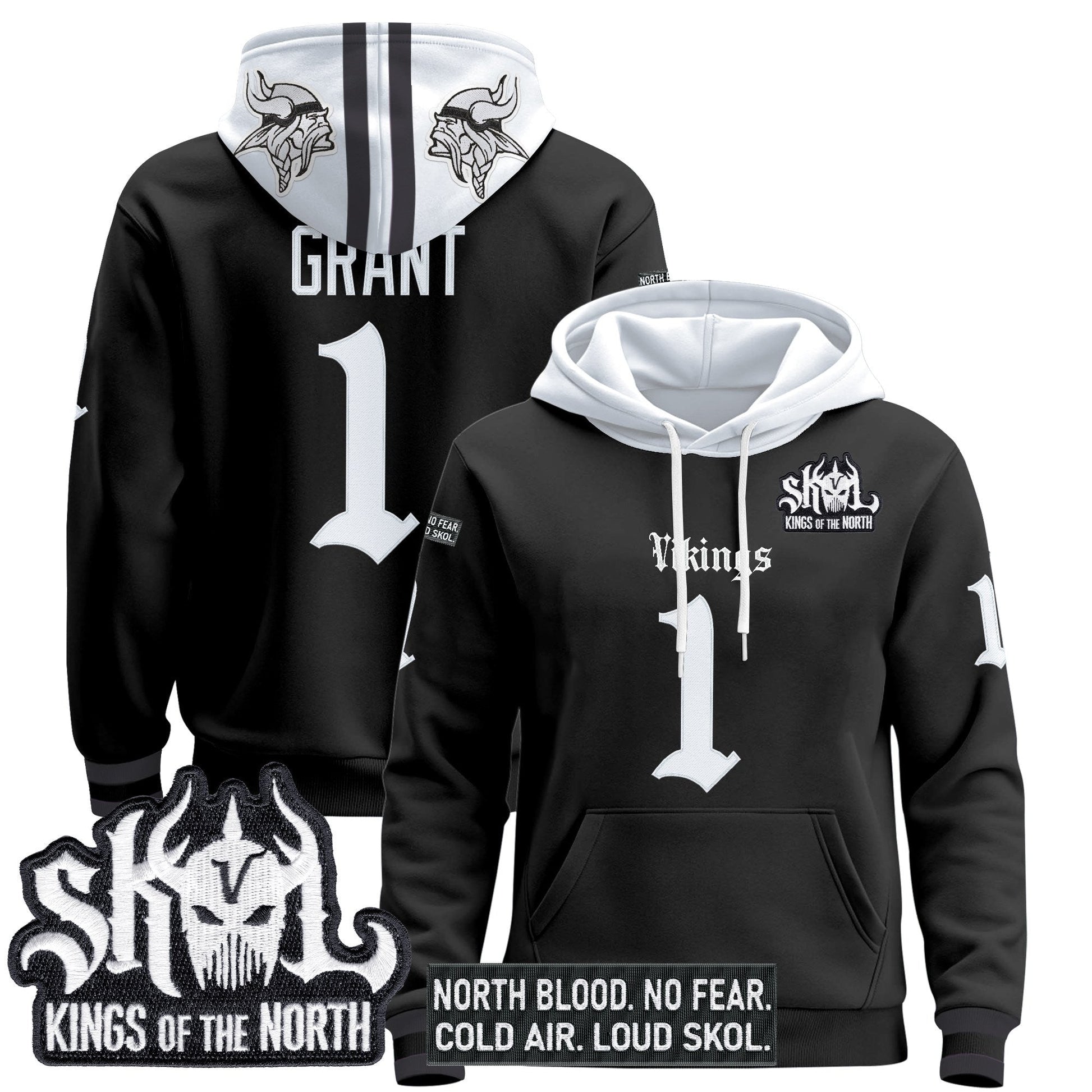 Men's Minnesota Vikings 'Gothic Norseblood Edition' Pullover Hoodie - All Stitched