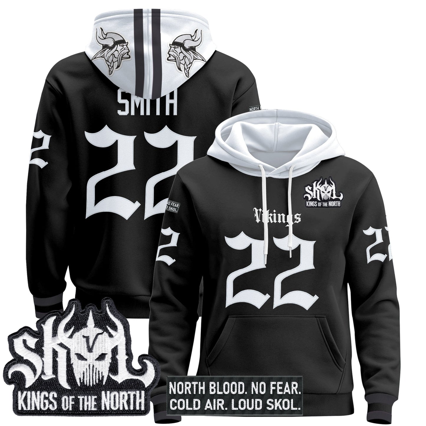 Men's Minnesota Vikings 'Gothic Norseblood Edition' Pullover Hoodie - All Stitched