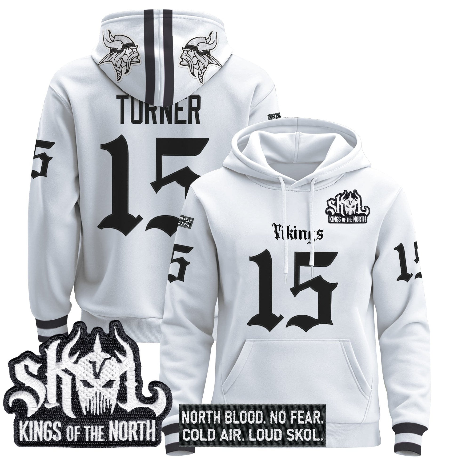 Men's Minnesota Vikings 'Gothic Norseblood Edition' Pullover Hoodie - All Stitched