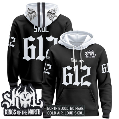 Men's Minnesota Vikings 'Gothic Norseblood Edition' Pullover Hoodie - All Stitched