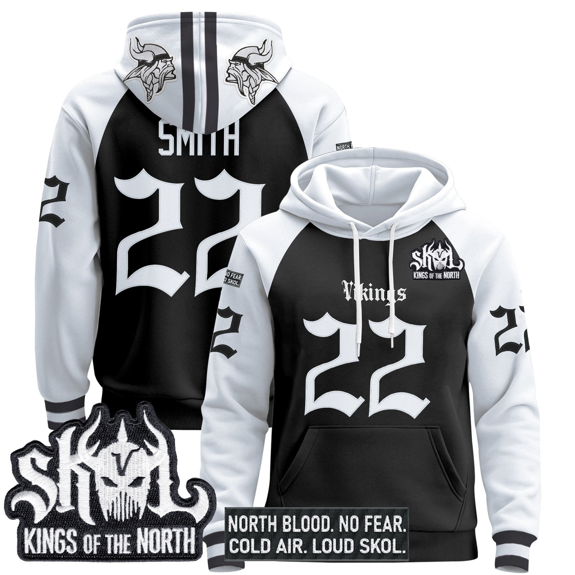 Men's Minnesota Vikings 'Gothic Norseblood Edition' Pullover Hoodie - All Stitched