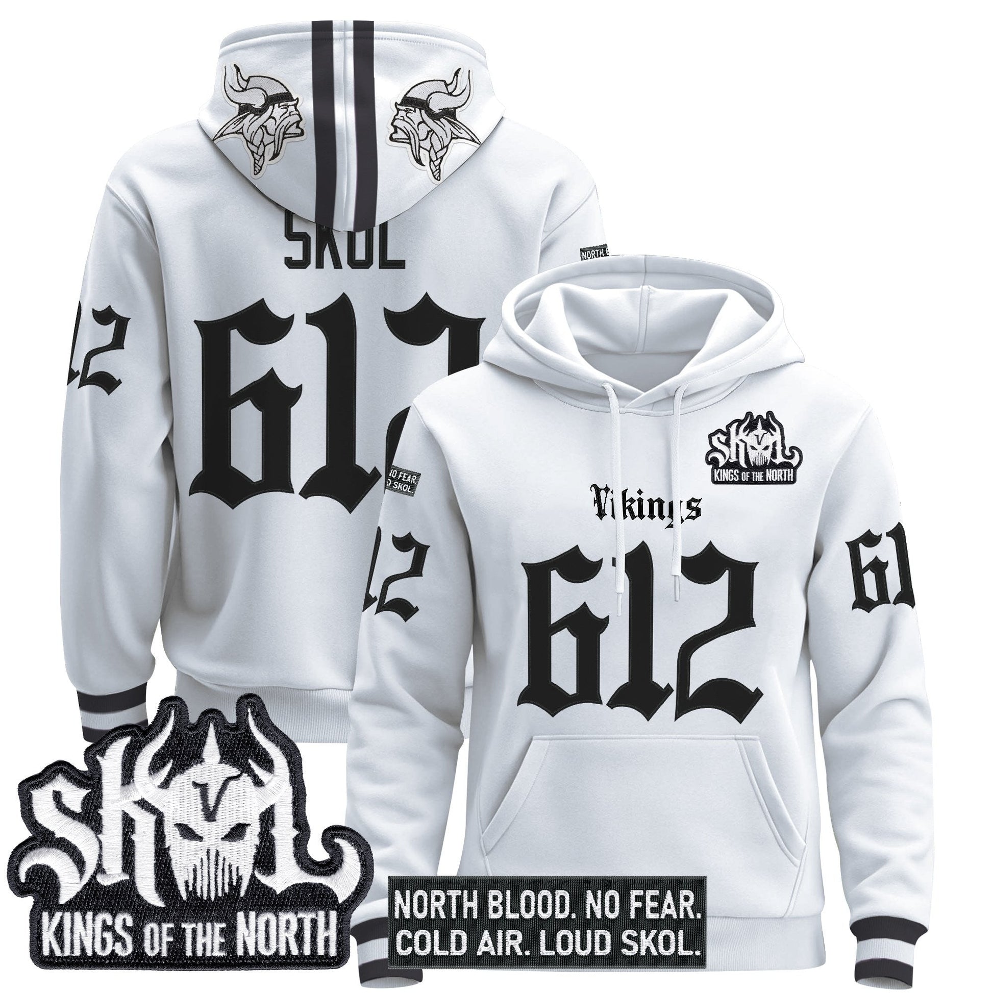 Men's Minnesota Vikings 'Gothic Norseblood Edition' Pullover Hoodie - All Stitched