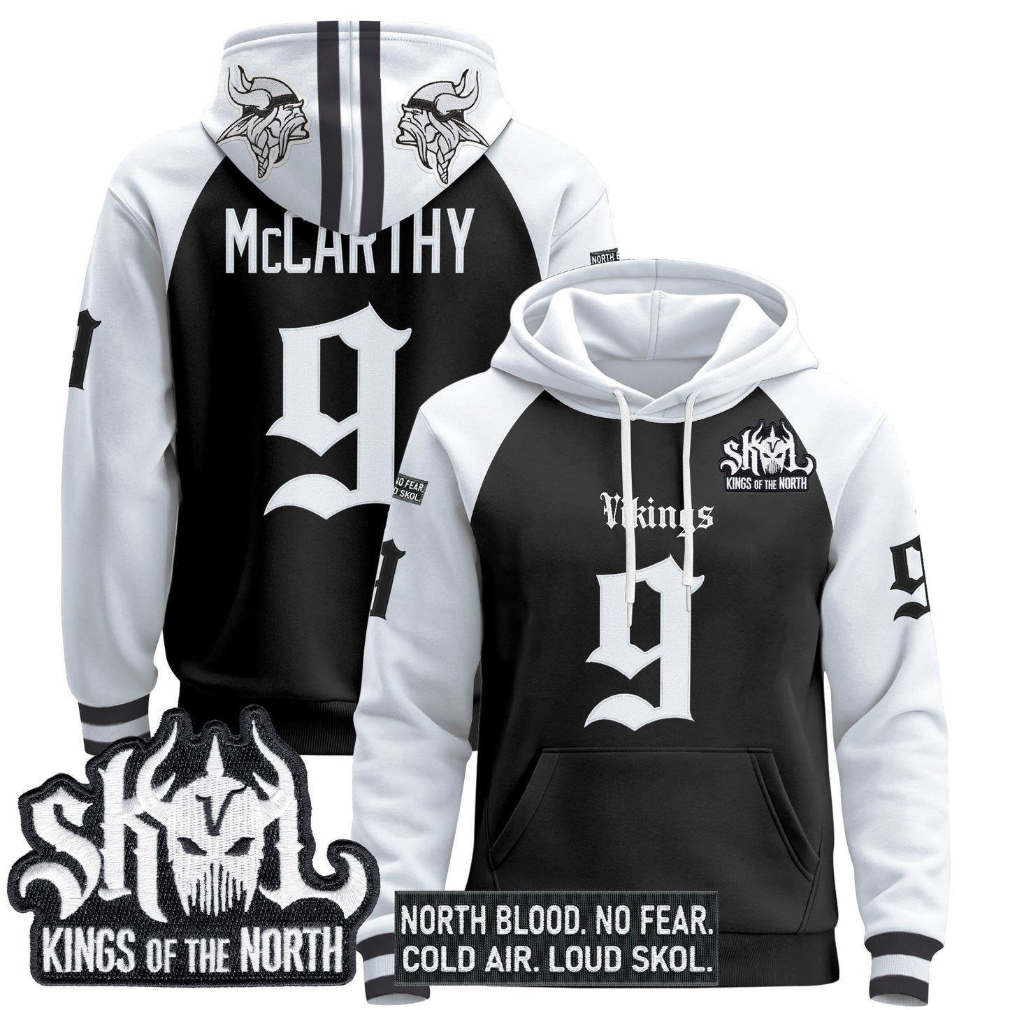 Men's Minnesota Vikings 'Gothic Norseblood Edition' Pullover Hoodie - All Stitched