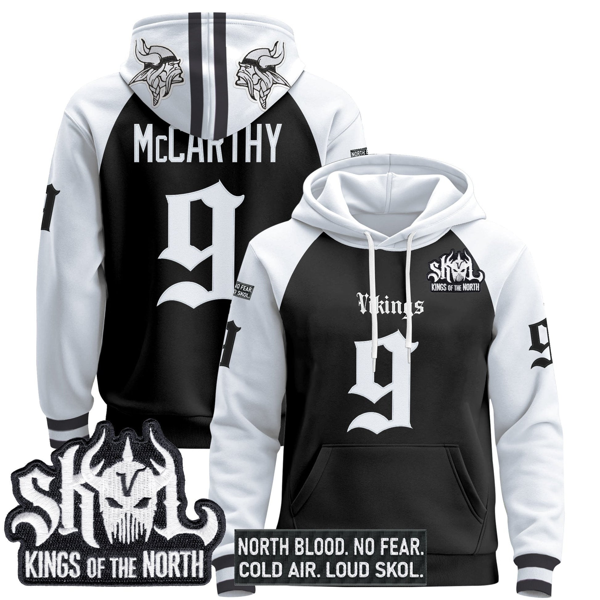 Men's Minnesota Vikings 'Gothic Norseblood Edition' Pullover Hoodie - All Stitched