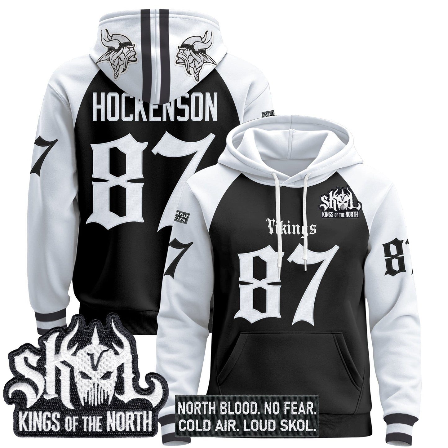 Men's Minnesota Vikings 'Gothic Norseblood Edition' Pullover Hoodie - All Stitched