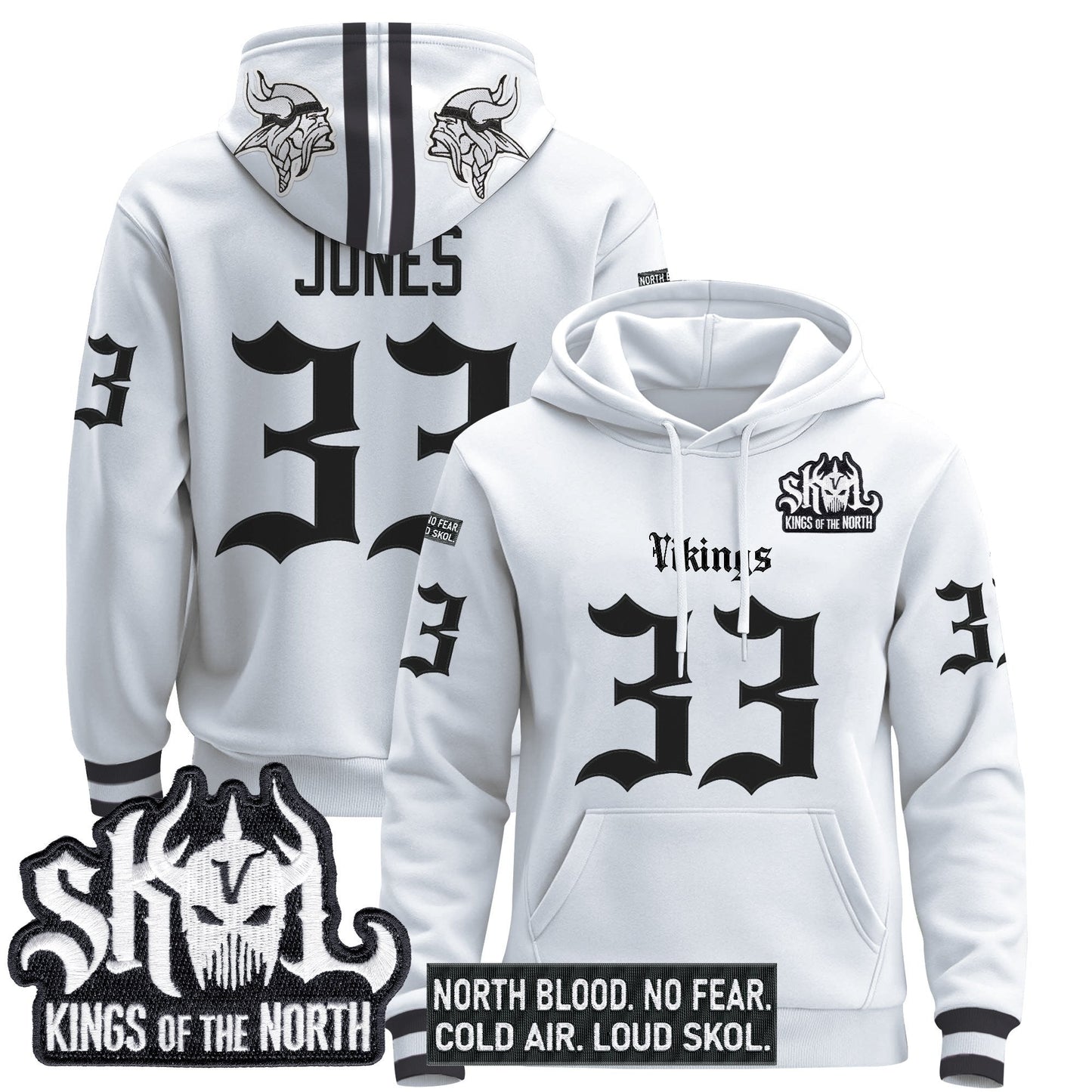 Men's Minnesota Vikings 'Gothic Norseblood Edition' Pullover Hoodie - All Stitched