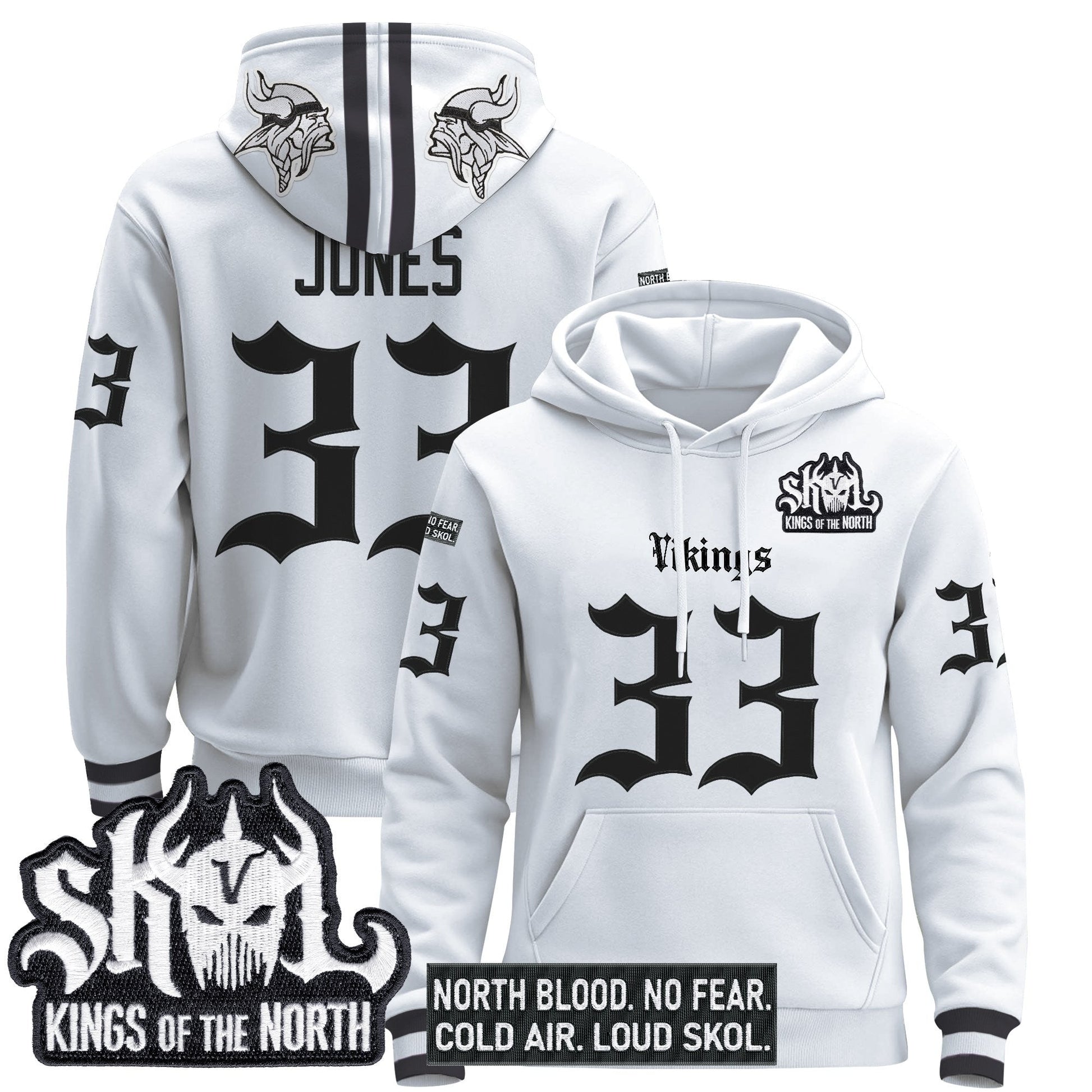 Men's Minnesota Vikings 'Gothic Norseblood Edition' Pullover Hoodie - All Stitched