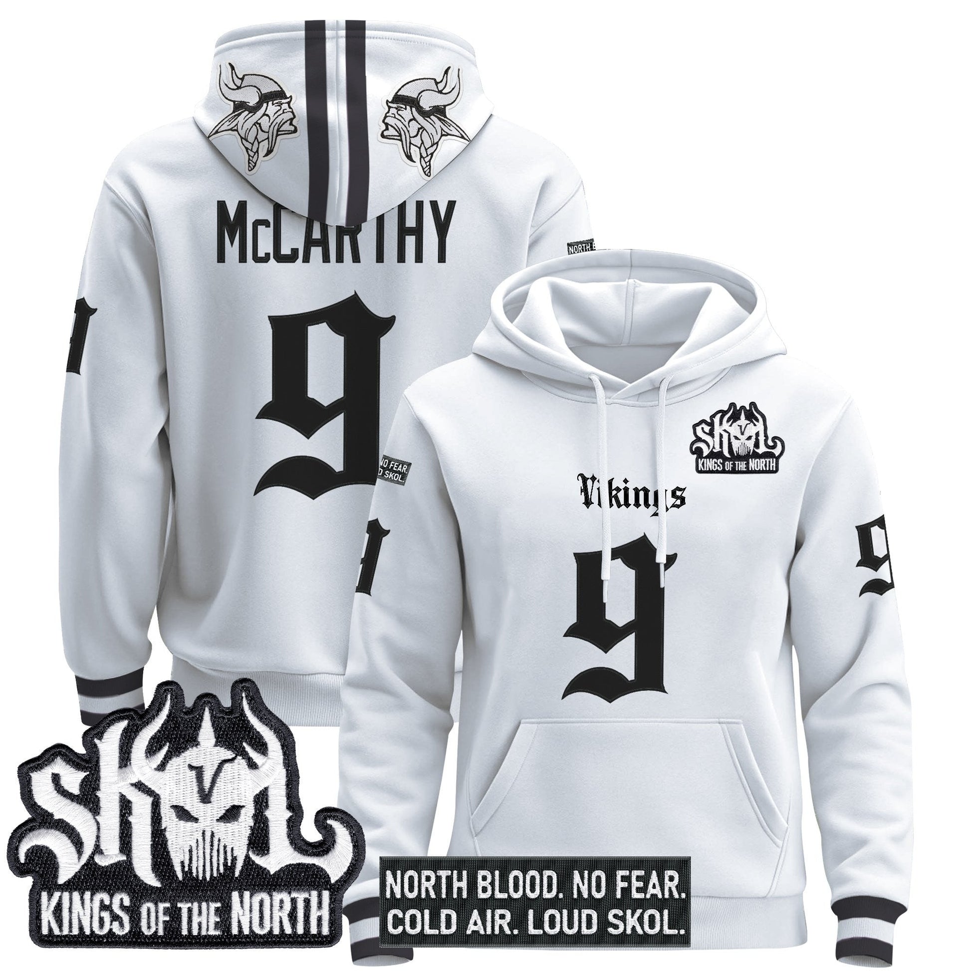 Men's Minnesota Vikings 'Gothic Norseblood Edition' Pullover Hoodie - All Stitched