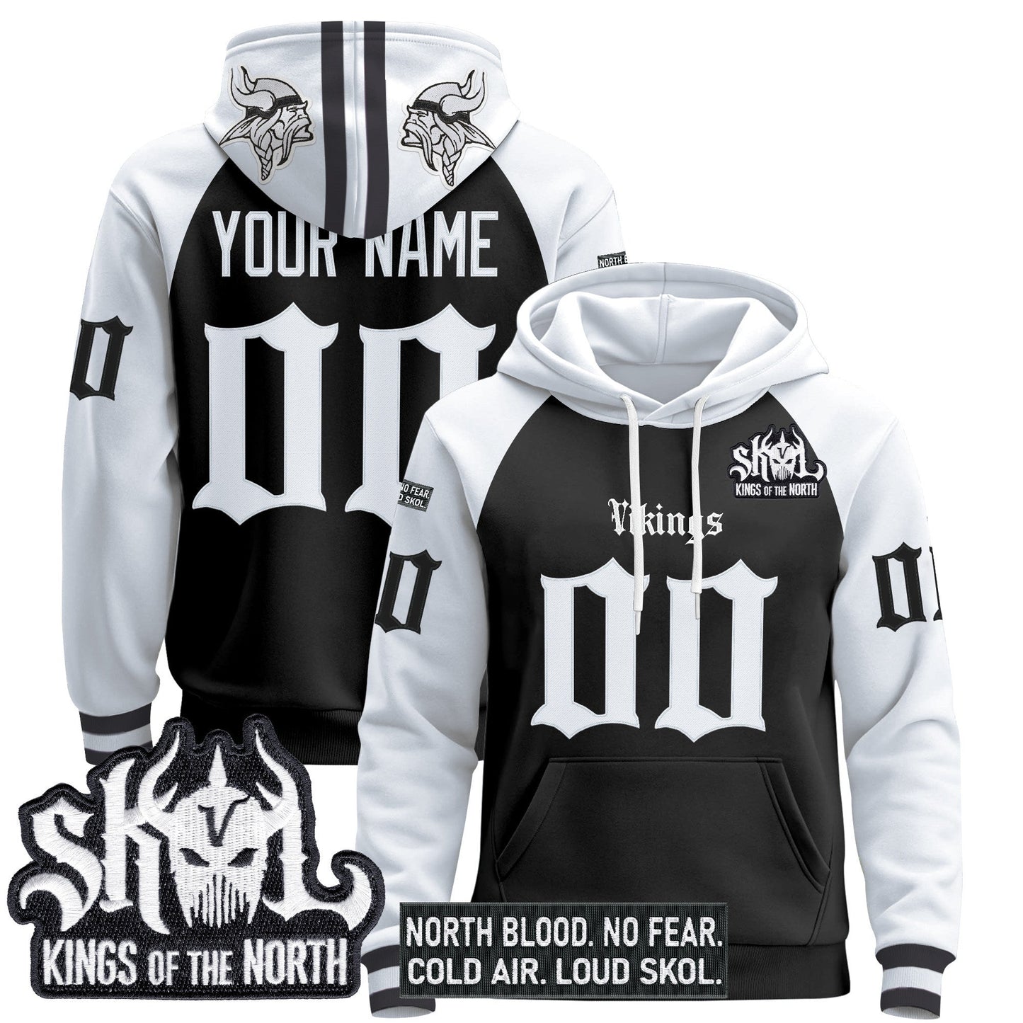 Minnesota Vikings 'Gothic Norseblood Edition' Custom Pullover Hoodie - All Stitched