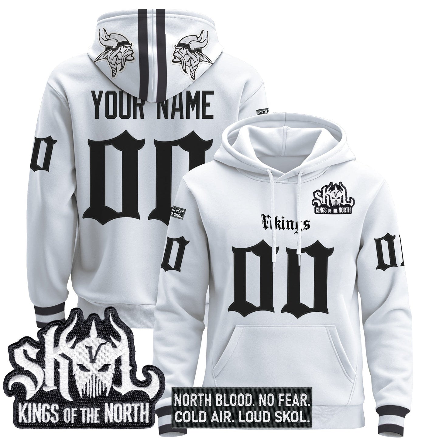 Minnesota Vikings 'Gothic Norseblood Edition' Custom Pullover Hoodie - All Stitched