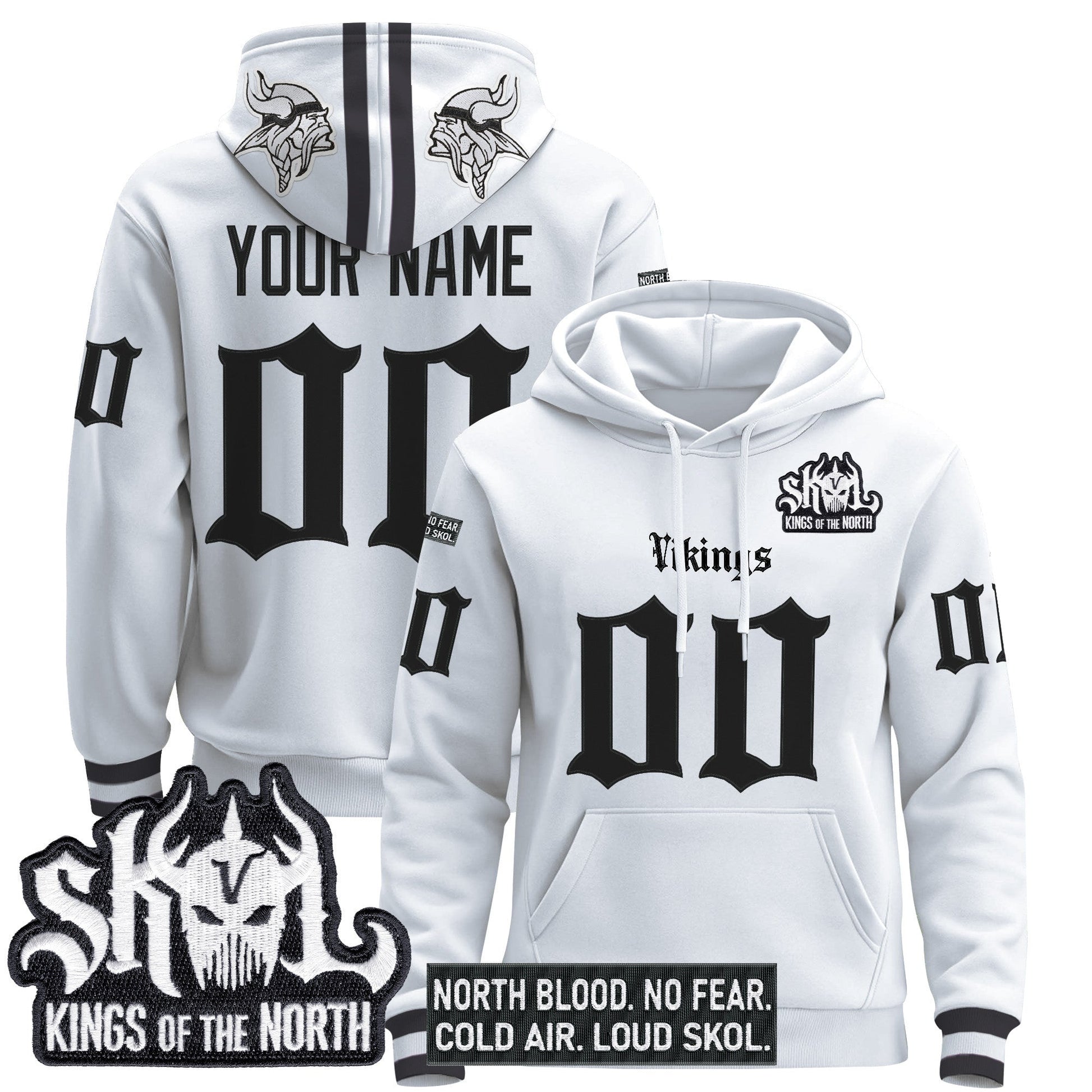 Minnesota Vikings 'Gothic Norseblood Edition' Custom Pullover Hoodie - All Stitched