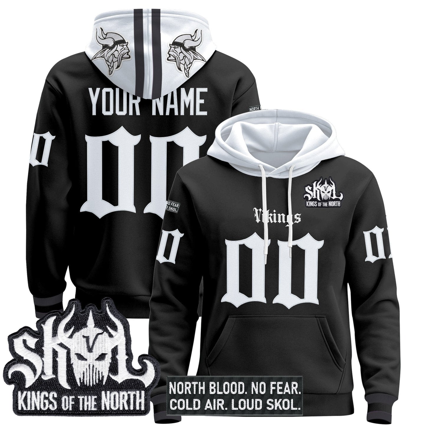 Minnesota Vikings 'Gothic Norseblood Edition' Custom Pullover Hoodie - All Stitched