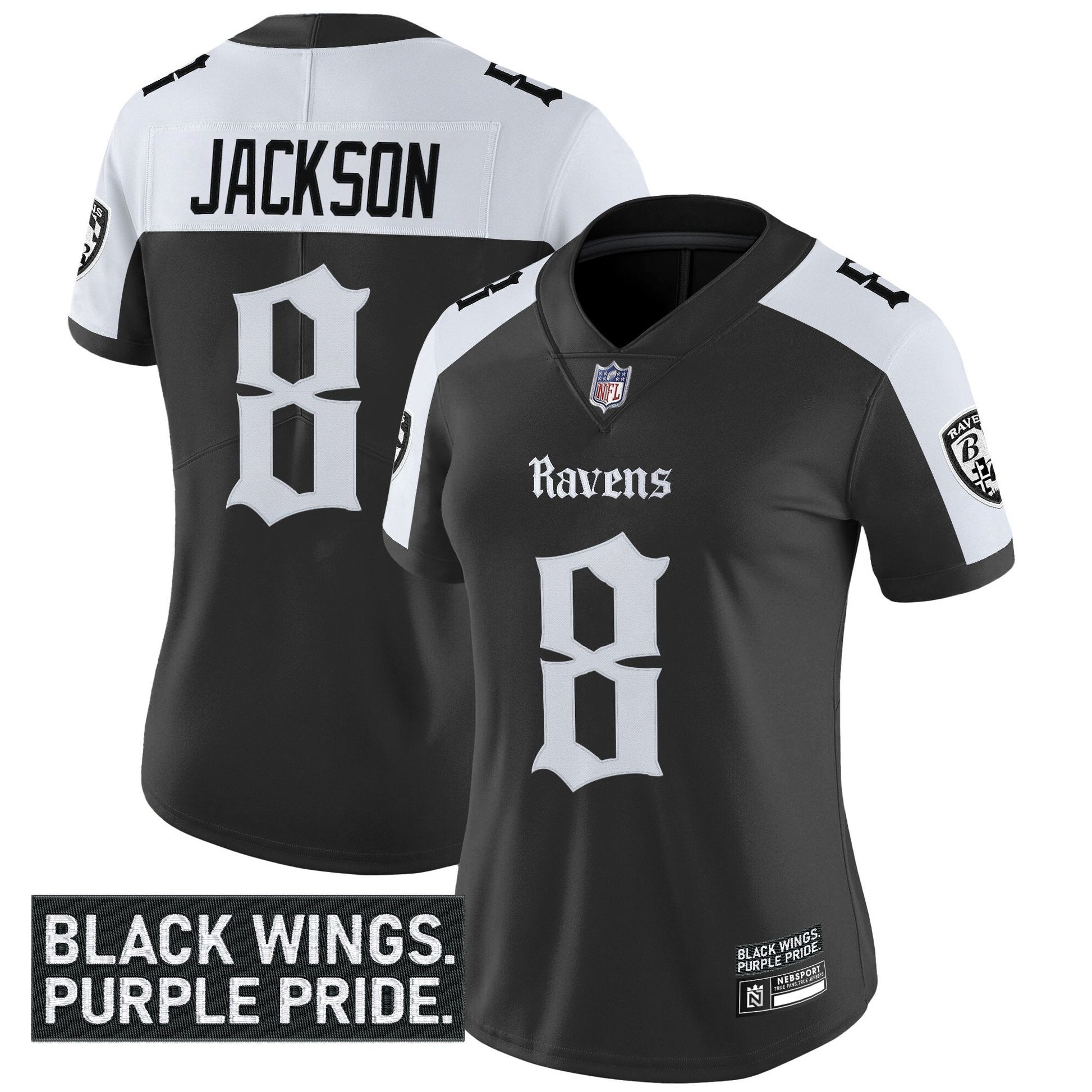 Women's Baltimore Ravens 'Gothic Nevermore Edition' Vapor Limited Jersey - All Stitched
