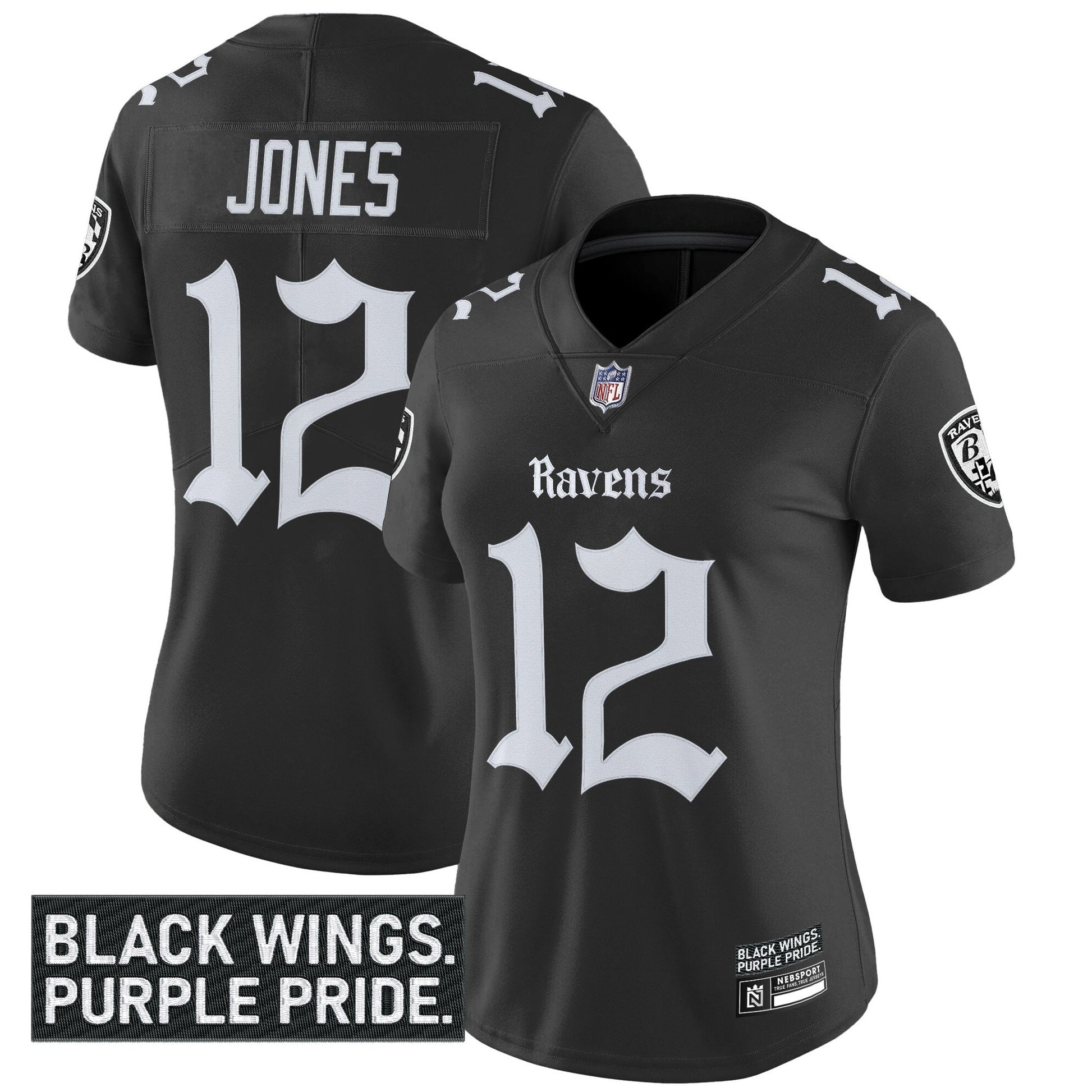 Women's Baltimore Ravens 'Gothic Nevermore Edition' Vapor Limited Jersey - All Stitched