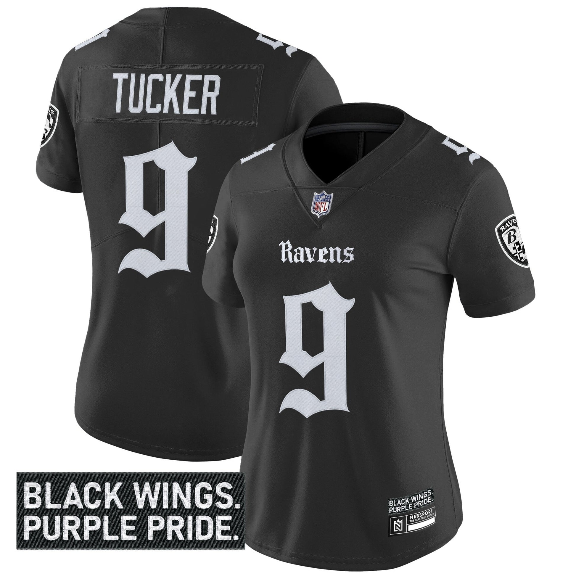 Women's Baltimore Ravens 'Gothic Nevermore Edition' Vapor Limited Jersey - All Stitched