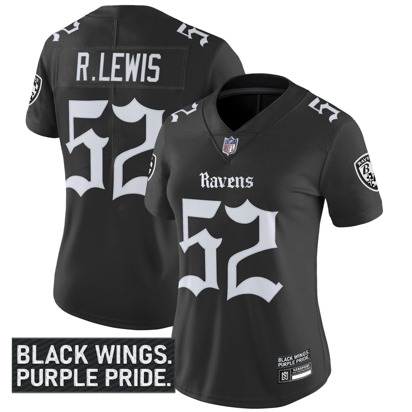 Women's Baltimore Ravens 'Gothic Nevermore Edition' Vapor Limited Jersey - All Stitched