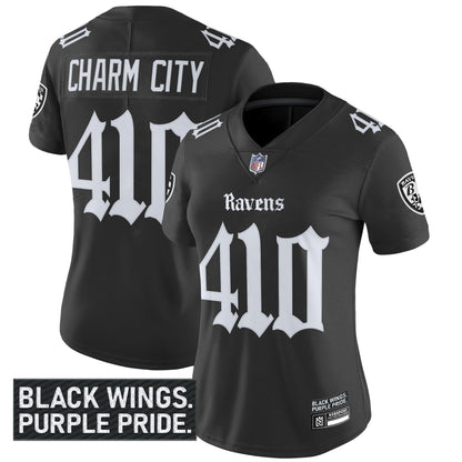Women's Baltimore Ravens 'Gothic Nevermore Edition' Vapor Limited Jersey - All Stitched