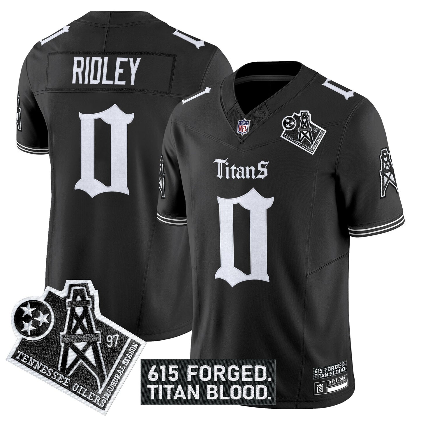 Men's Tennessee Titans 'Titan Gothic Shadows Drop' Vapor Limited Jersey - All Stitched