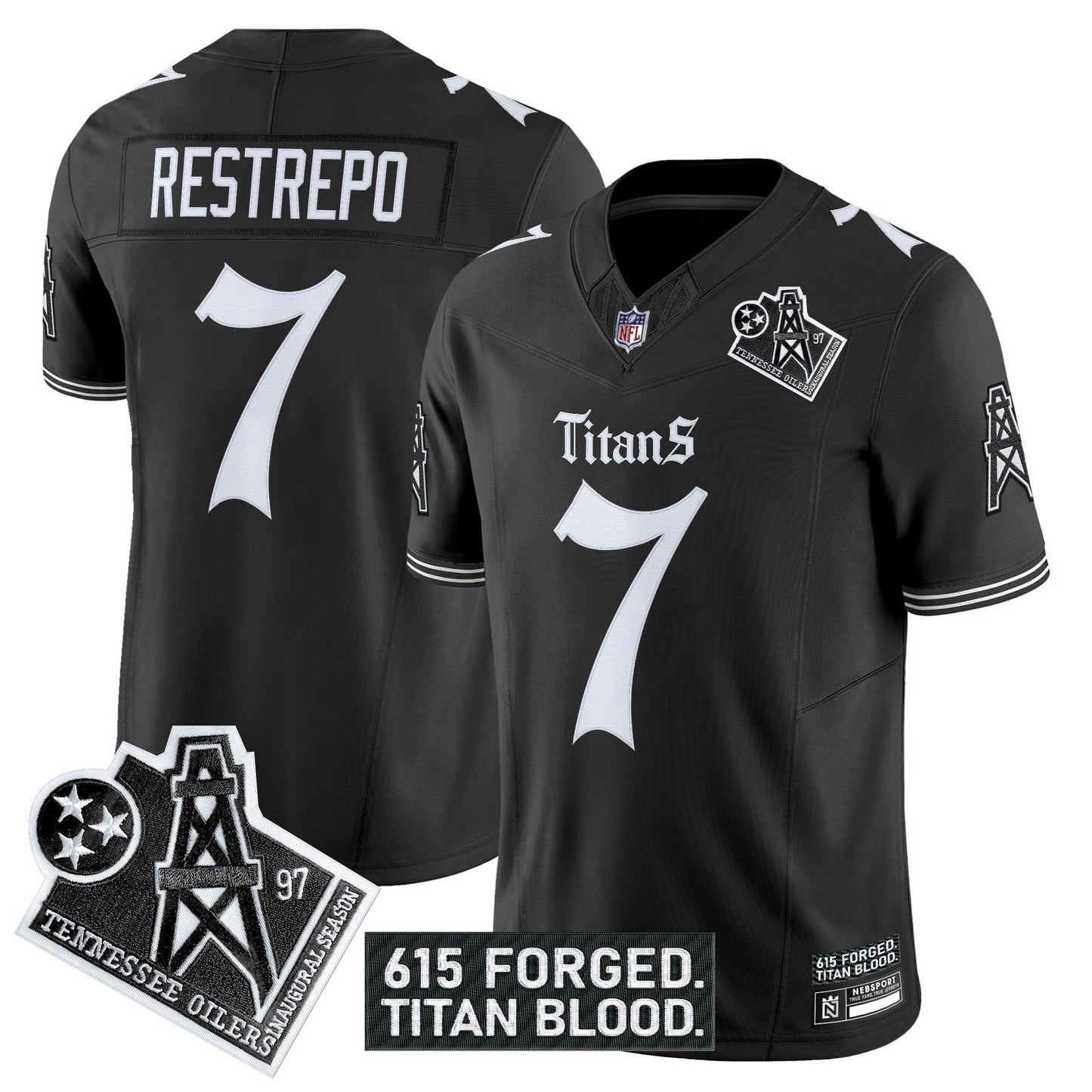 Men's Tennessee Titans 'Titan Gothic Shadows Drop' Vapor Limited Jersey - All Stitched