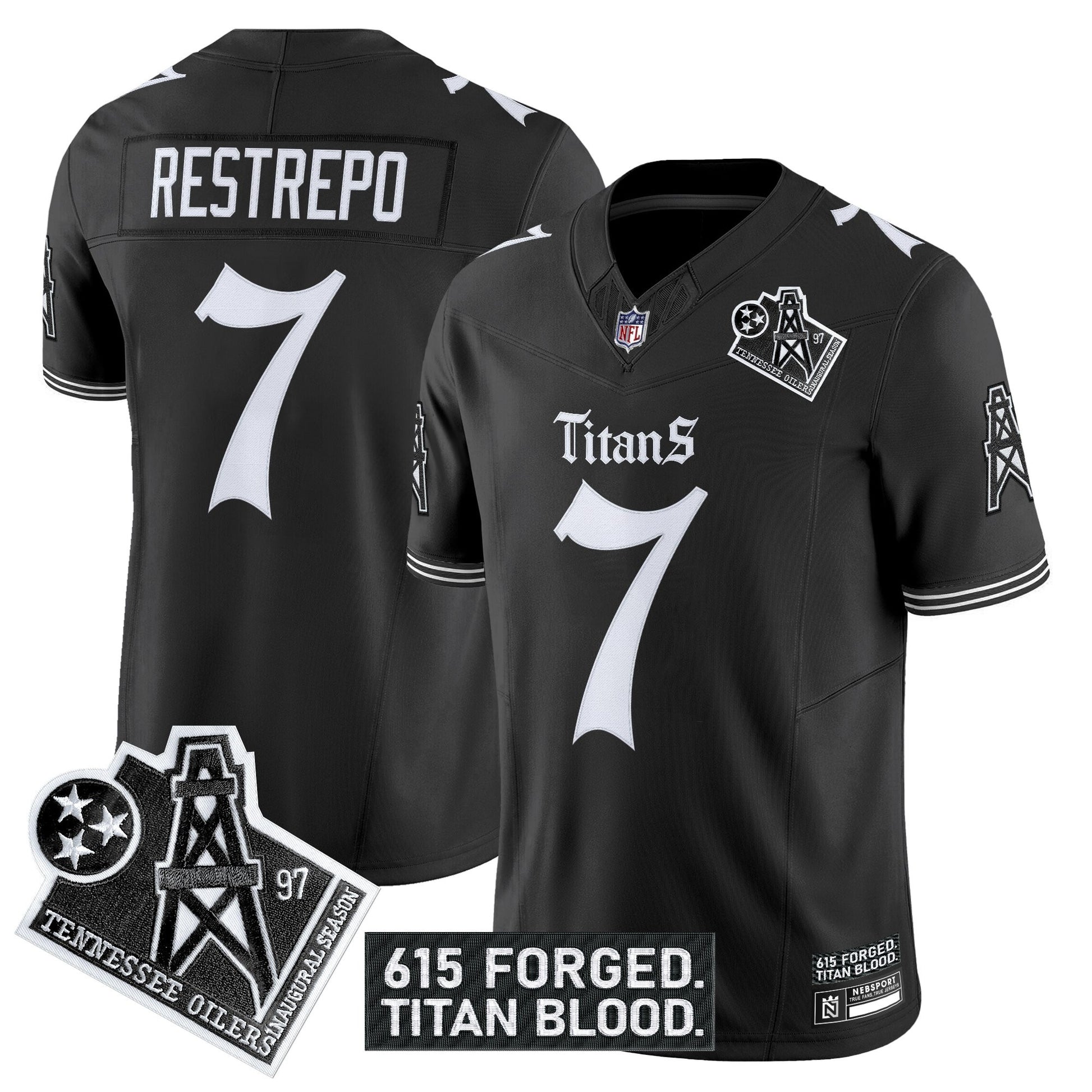 Men's Tennessee Titans 'Titan Gothic Shadows Drop' Vapor Limited Jersey - All Stitched