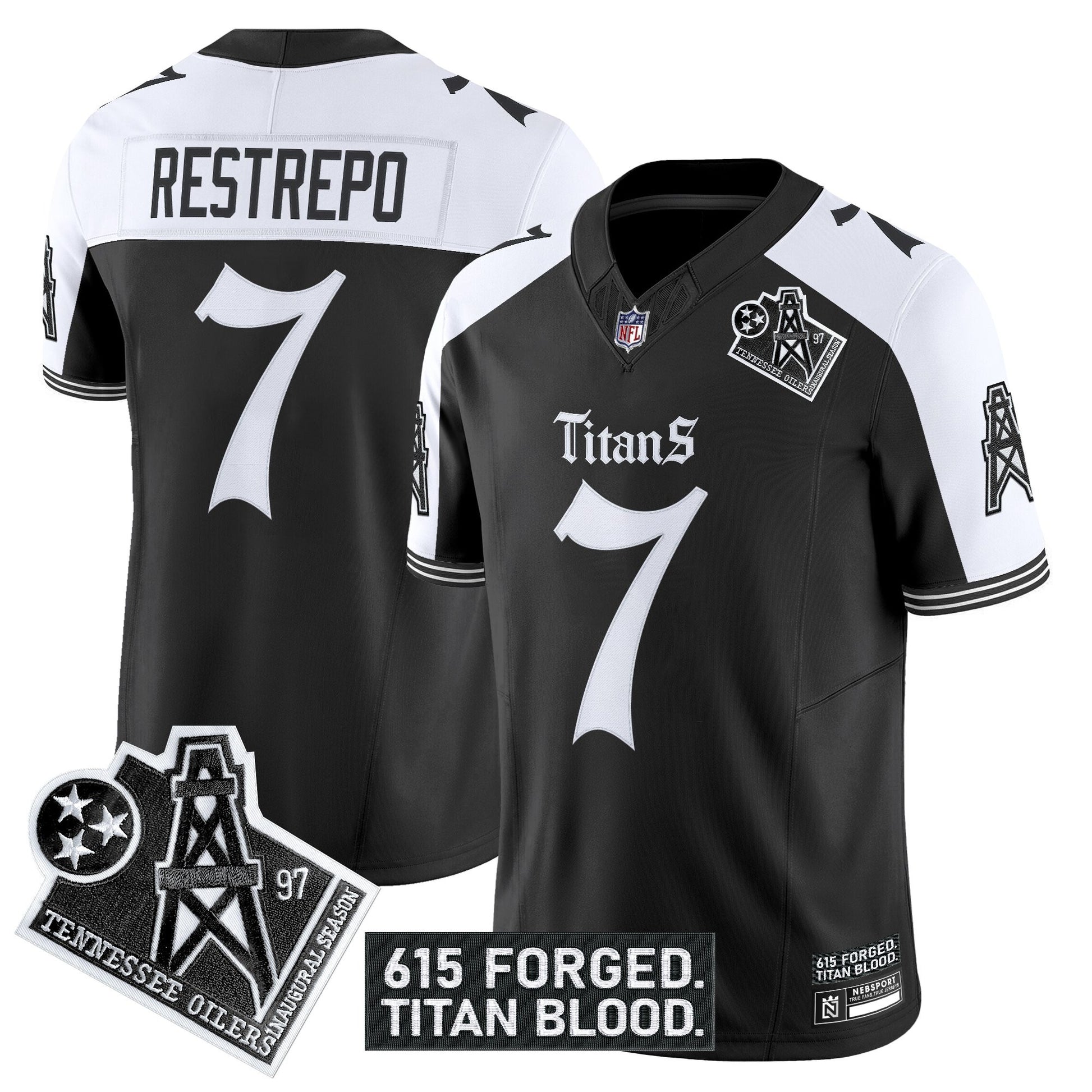 Men's Tennessee Titans 'Titan Gothic Shadows Drop' Vapor Limited Jersey - All Stitched