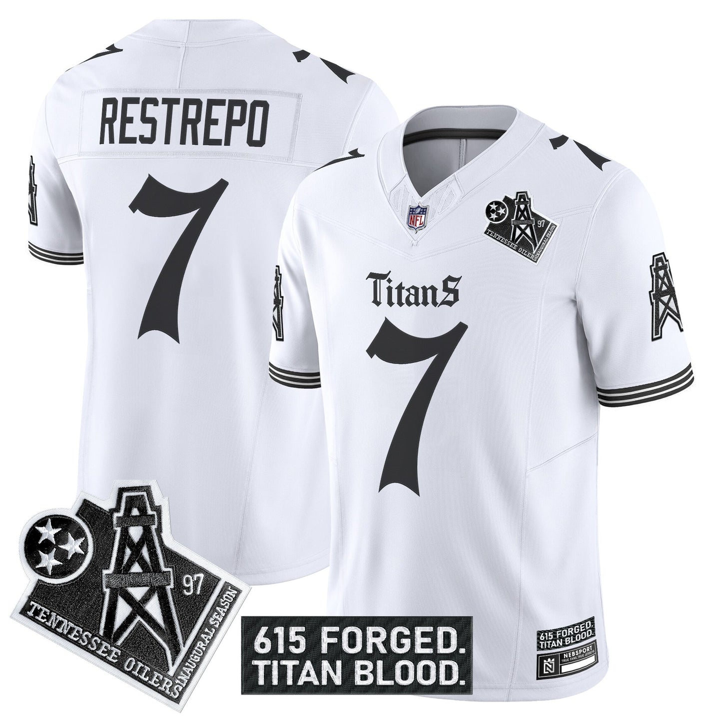 Men's Tennessee Titans 'Titan Gothic Shadows Drop' Vapor Limited Jersey - All Stitched