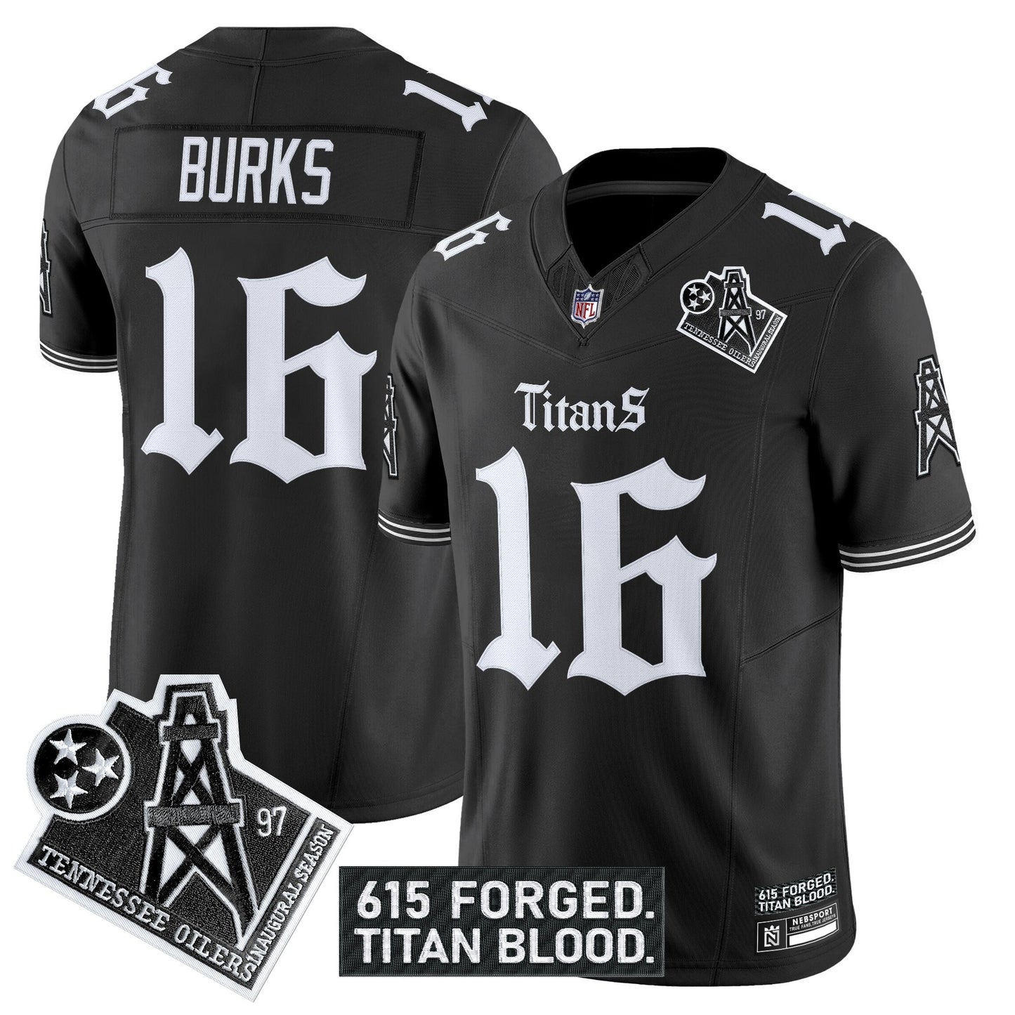 Men's Tennessee Titans 'Titan Gothic Shadows Drop' Vapor Limited Jersey - All Stitched