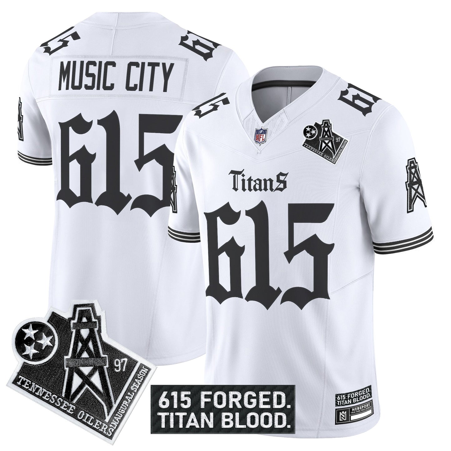 Men's Tennessee Titans 'Titan Gothic Shadows Drop' Vapor Limited Jersey - All Stitched