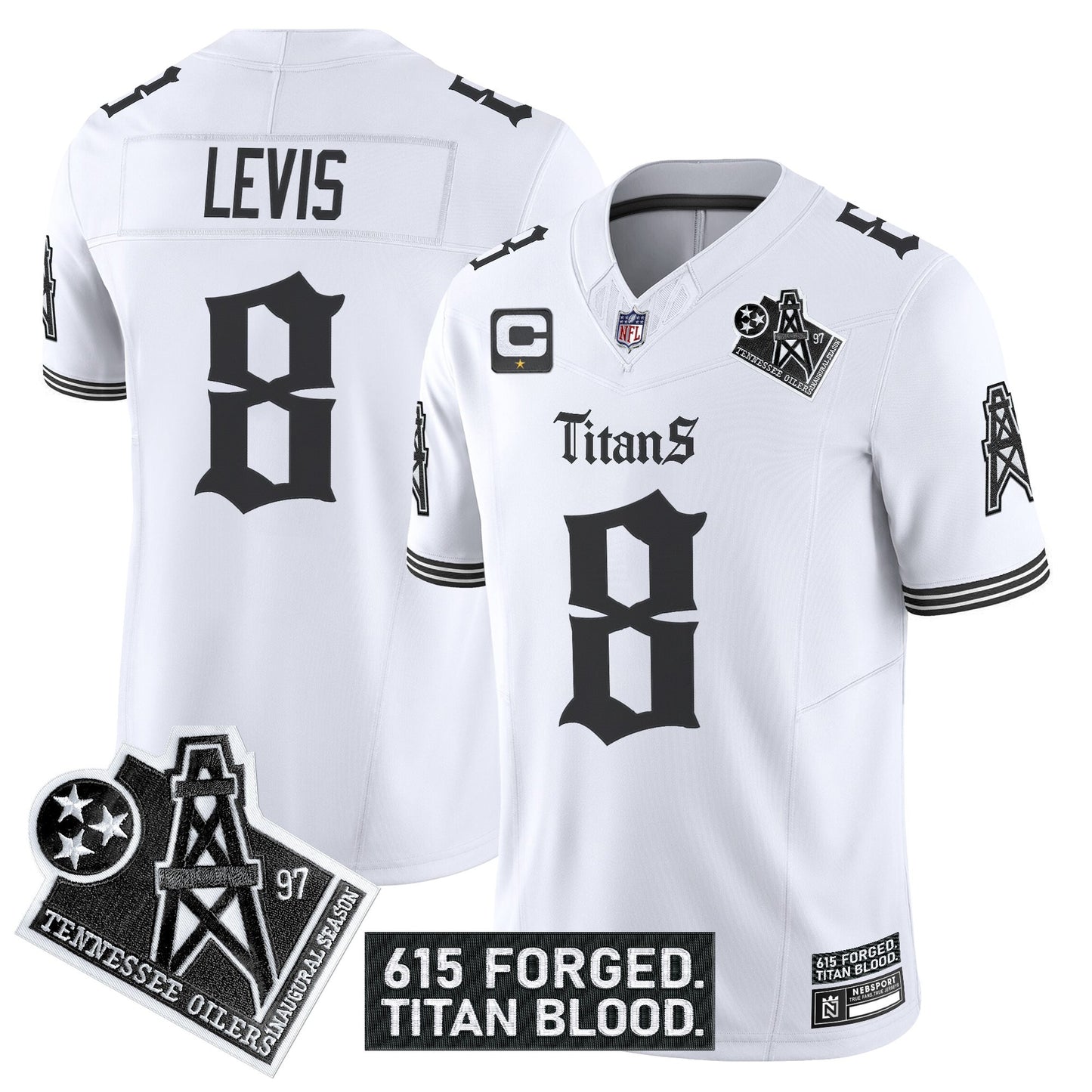 Men's Tennessee Titans 'Titan Gothic Shadows Drop' Vapor Limited Jersey - All Stitched