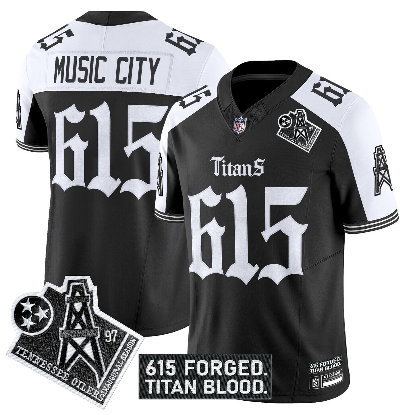 Men's Tennessee Titans 'Titan Gothic Shadows Drop' Vapor Limited Jersey - All Stitched