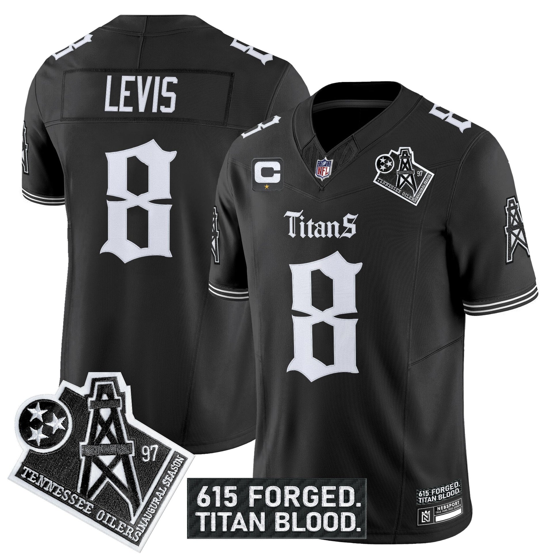 Men's Tennessee Titans 'Titan Gothic Shadows Drop' Vapor Limited Jersey - All Stitched