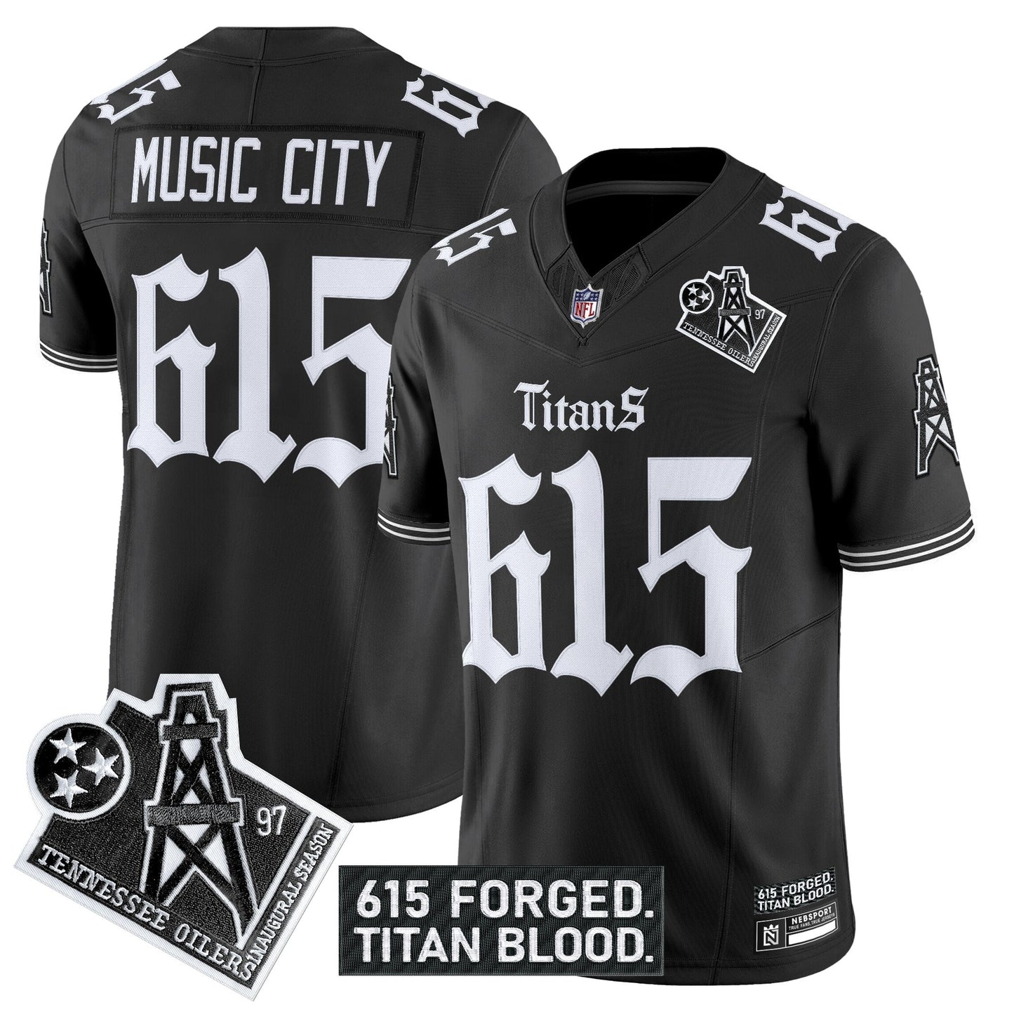Men's Tennessee Titans 'Titan Gothic Shadows Drop' Vapor Limited Jersey - All Stitched