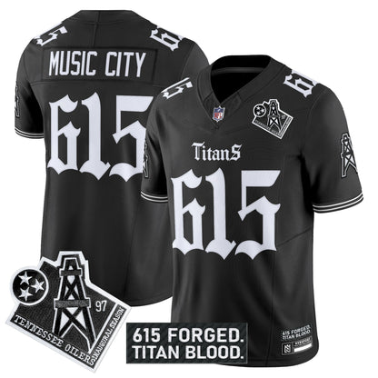 Men's Tennessee Titans 'Titan Gothic Shadows Drop' Vapor Limited Jersey - All Stitched