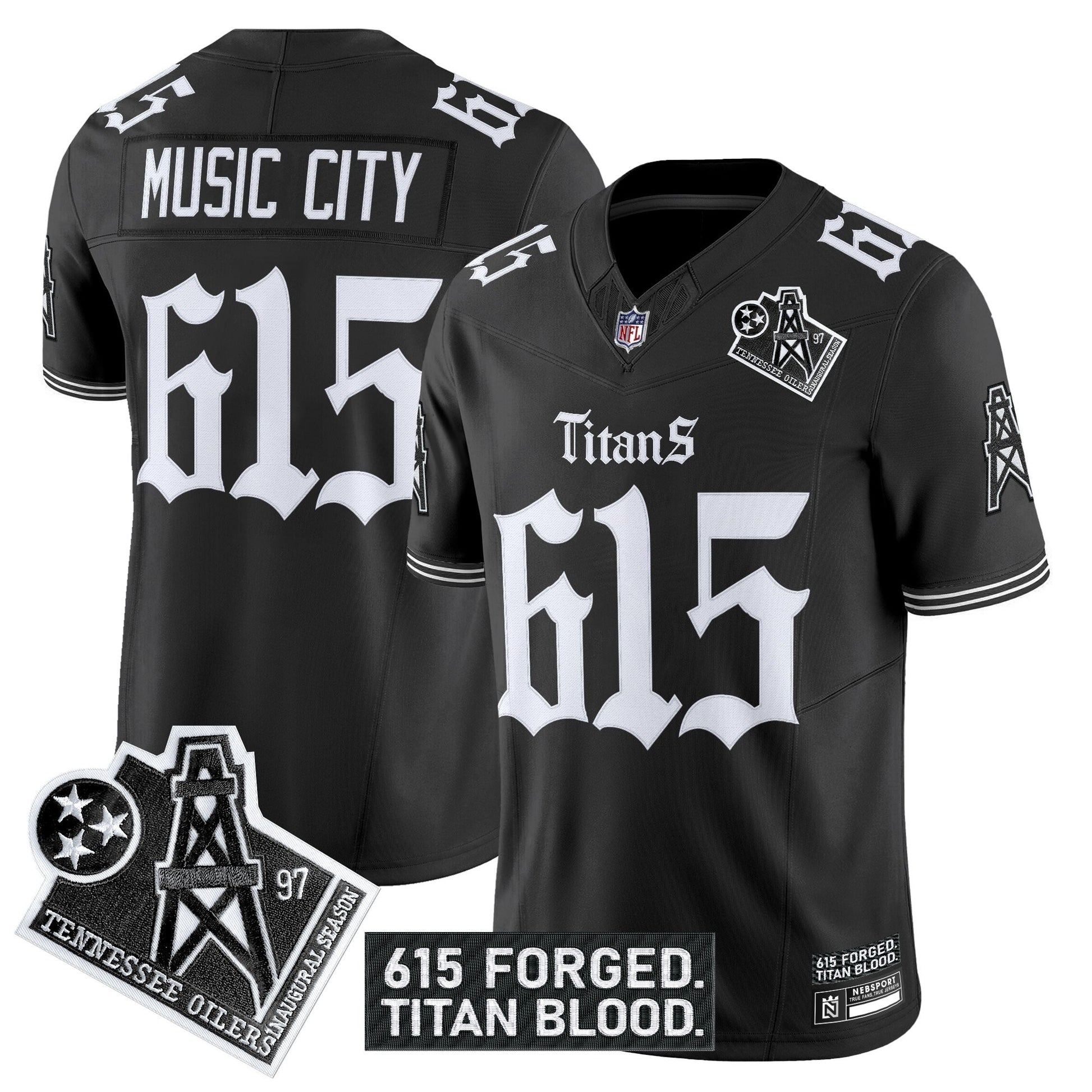 Men's Tennessee Titans 'Titan Gothic Shadows Drop' Vapor Limited Jersey - All Stitched