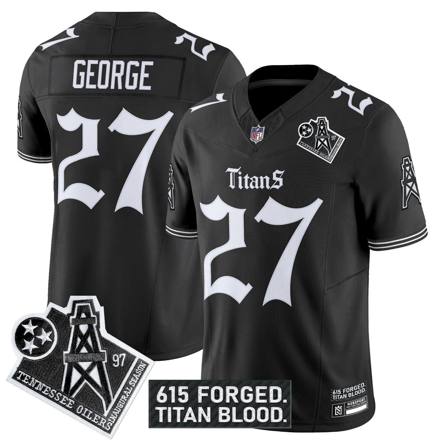 Men's Tennessee Titans 'Titan Gothic Shadows Drop' Vapor Limited Jersey - All Stitched