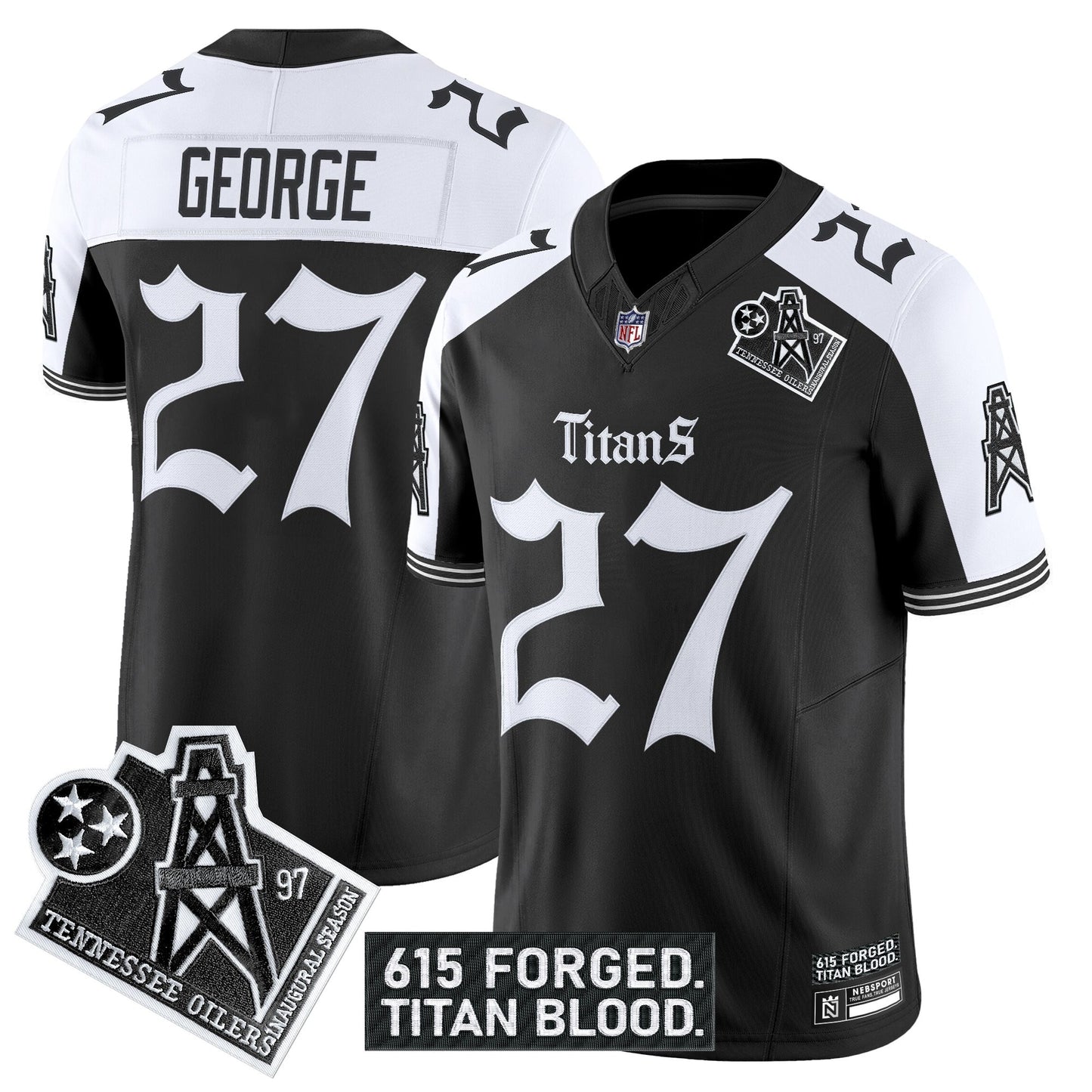 Men's Tennessee Titans 'Titan Gothic Shadows Drop' Vapor Limited Jersey - All Stitched