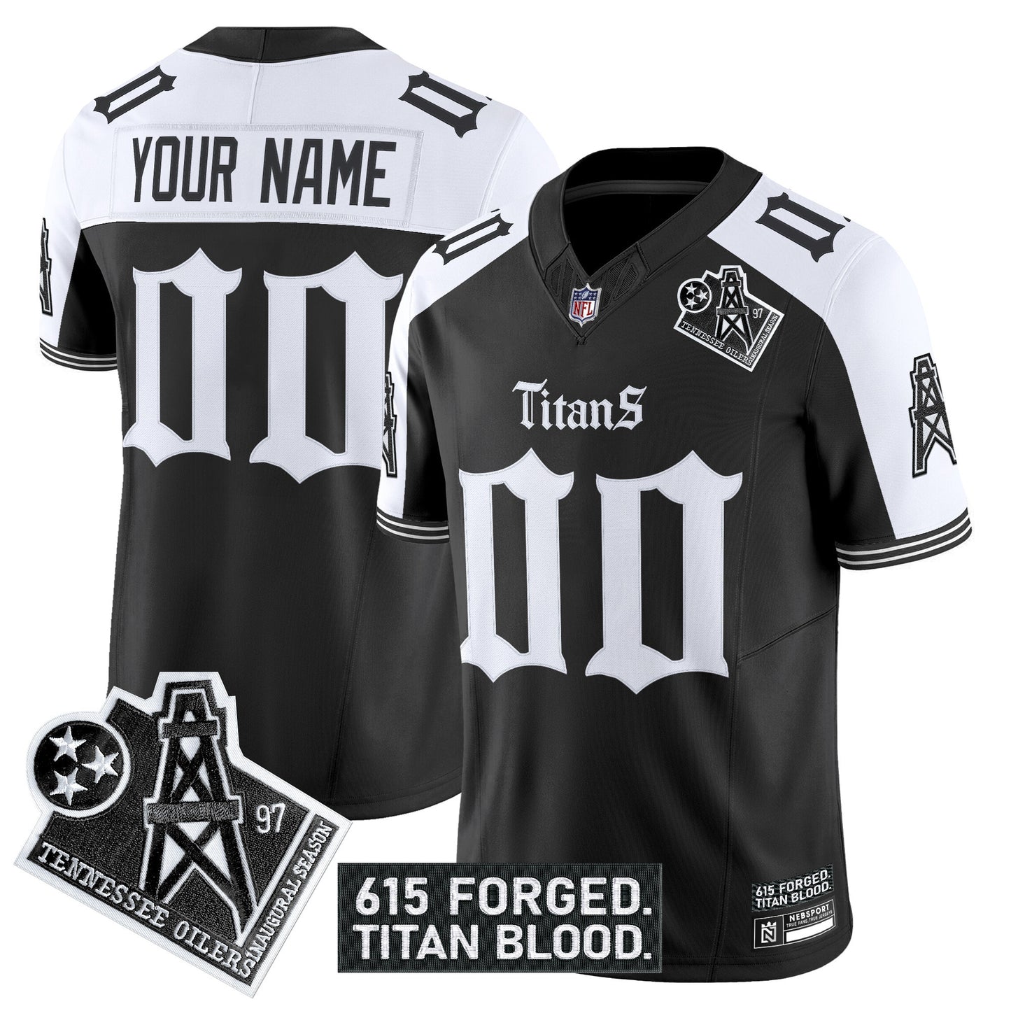 Tennessee Titans 'Titan Gothic Shadows Drop' Vapor Limited Custom Jersey - All Stitched