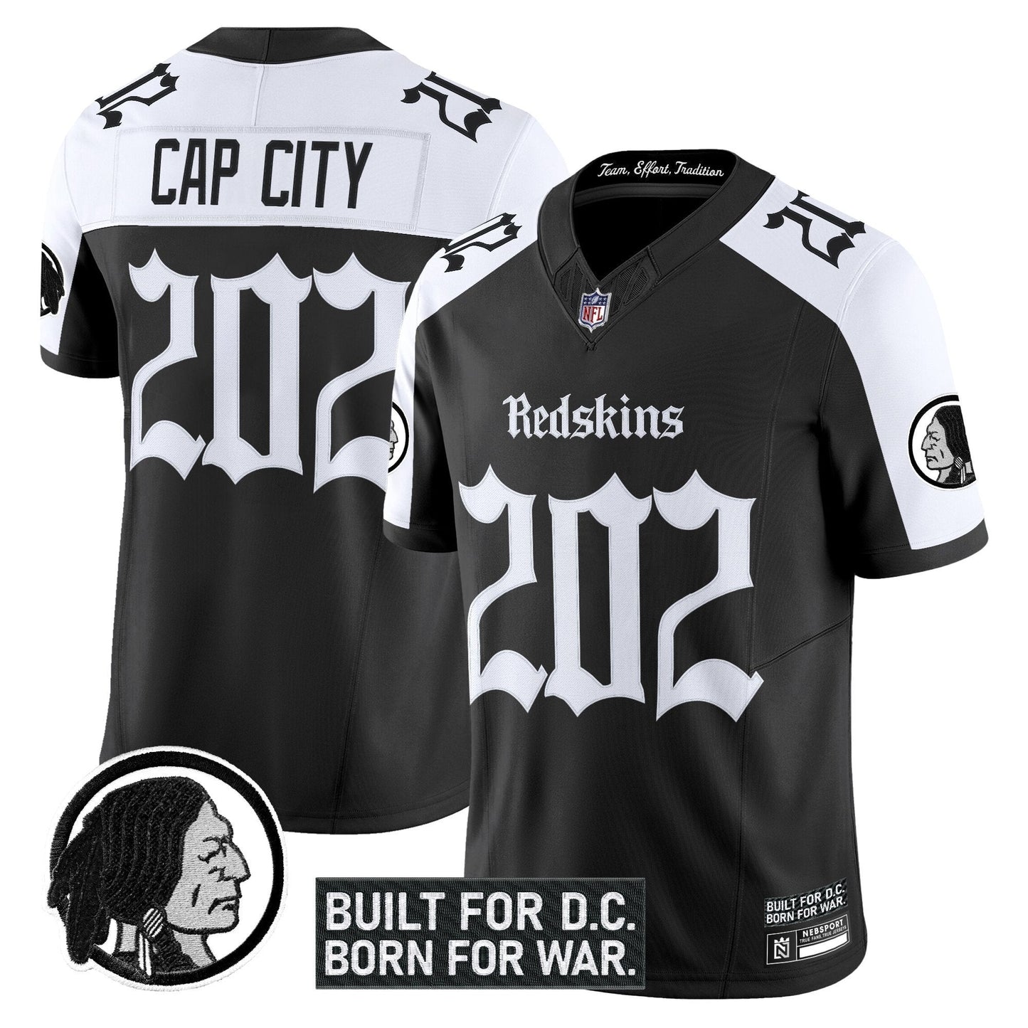 Men's Washington Redskins 'Gothic Capital Edition' Vapor Limited Jersey V2 - All Stitched