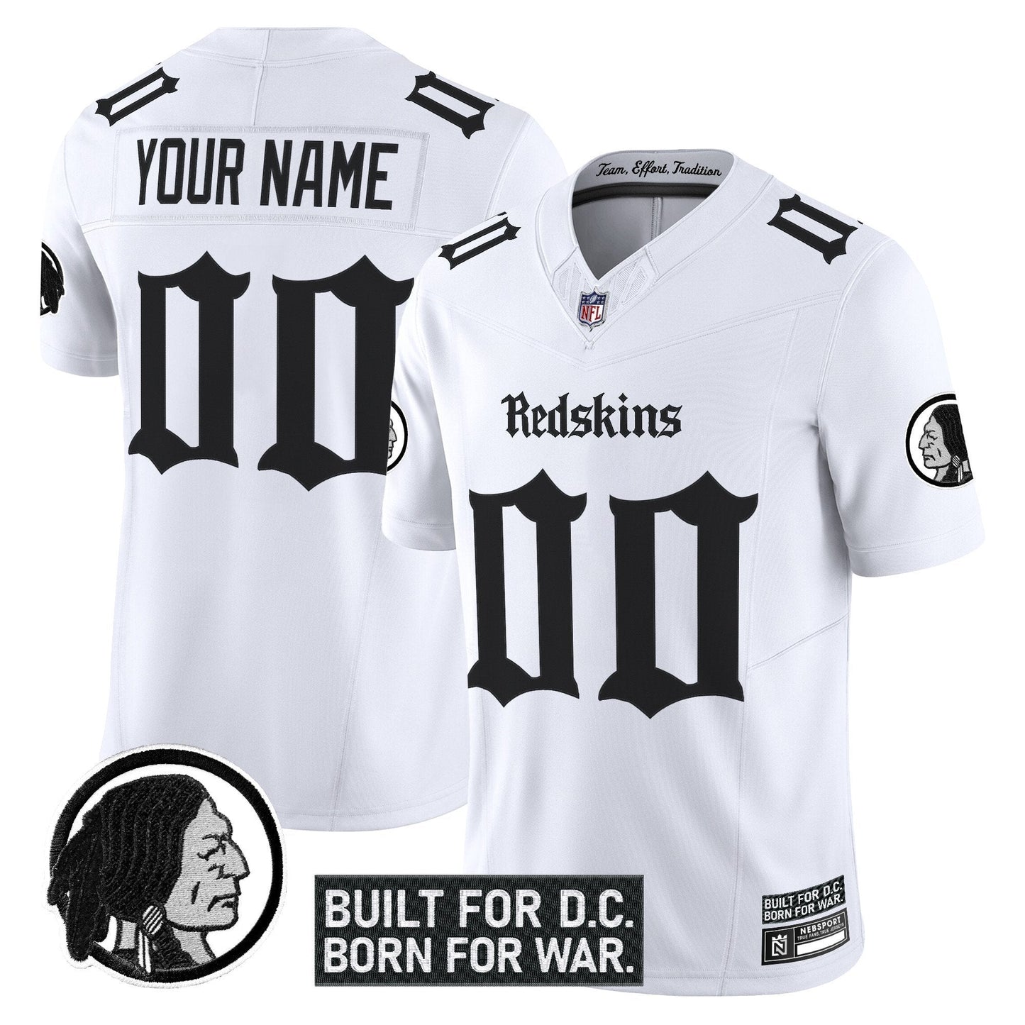 Washington Redskins 'Gothic Capital Edition' Vapor Limited Custom Jersey V2 - All Stitched