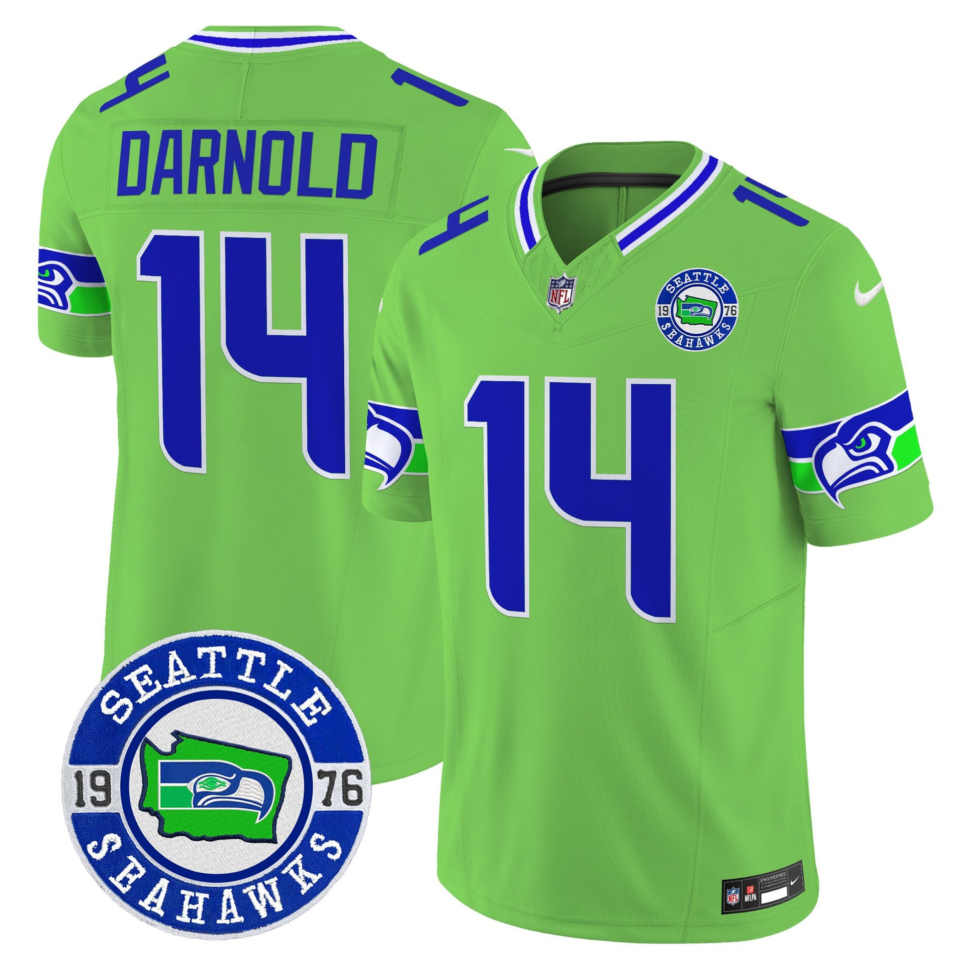 Men's Seahawks 2025 Seattle Est. 1976 Patch Vapor Limited Jersey - All Stitched