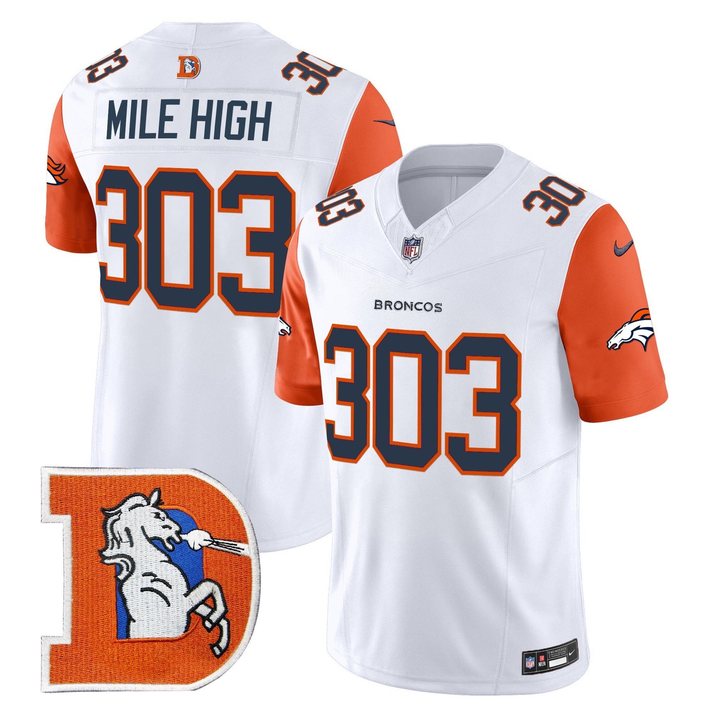 Men's Denver Broncos Throwback Vapor Limited Jersey V2 - All Stitched