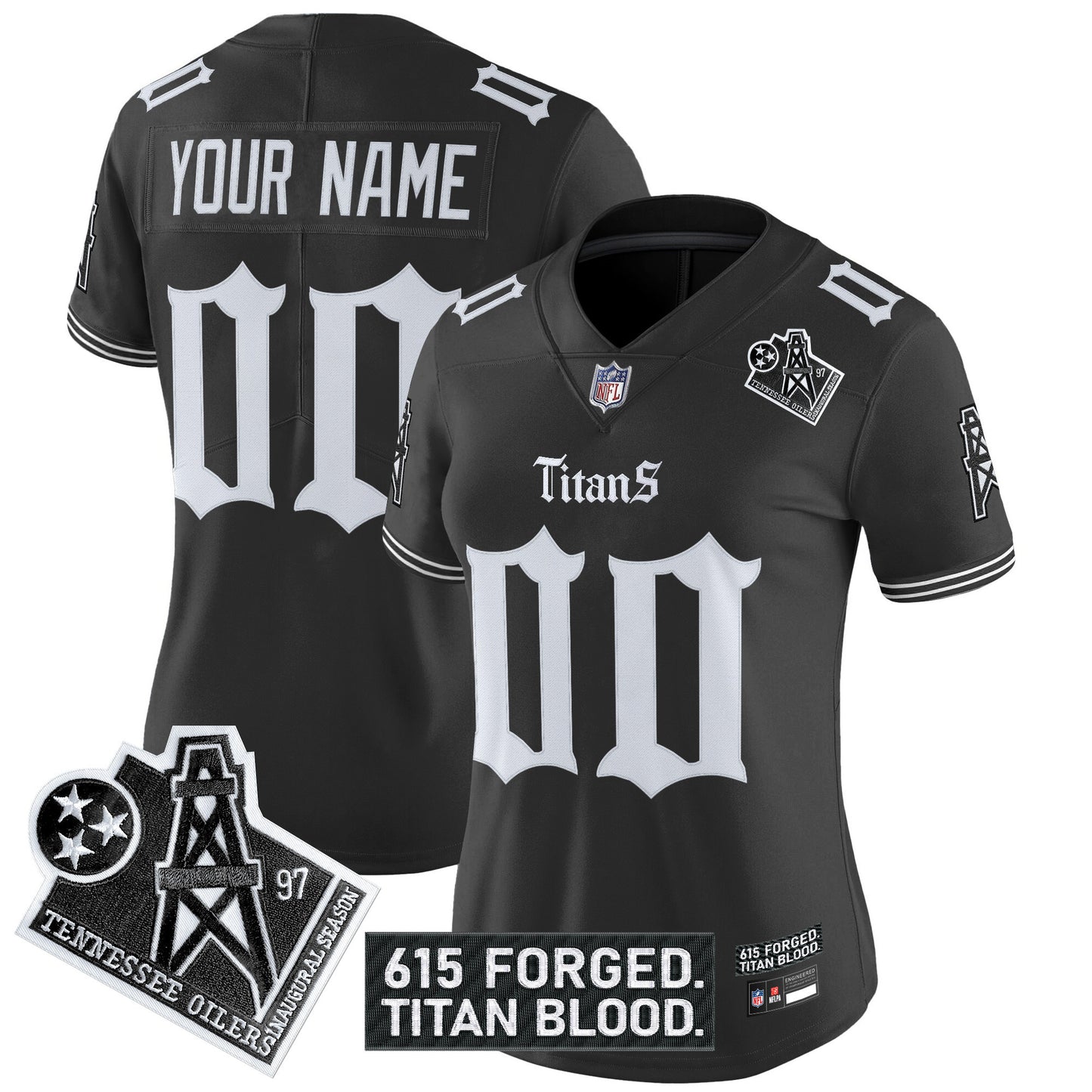 Tennessee Titans 'Titan Gothic Shadows Drop' Vapor Limited Custom Jersey - All Stitched