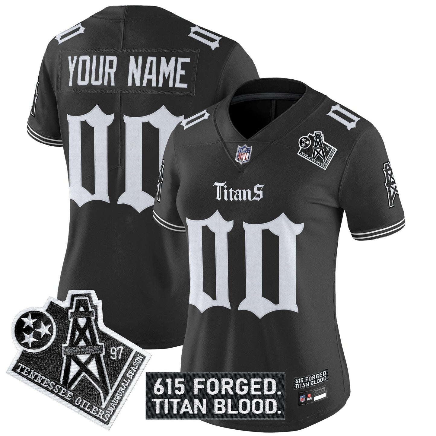 Tennessee Titans 'Titan Gothic Shadows Drop' Vapor Limited Custom Jersey - All Stitched