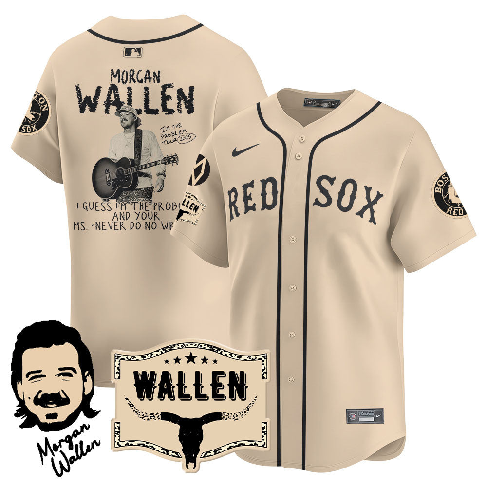 Boston Red Sox Morgan Wallen 2025 Custom Jersey - All Stitched