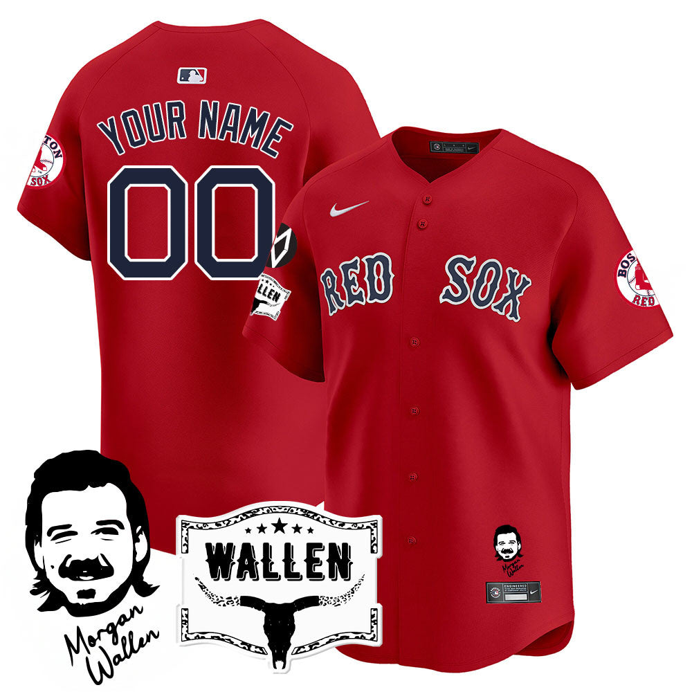 Boston Red Sox Morgan Wallen 2025 Custom Jersey - All Stitched