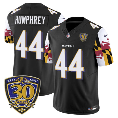 Men's Baltimore Ravens 'Maryland Flag Edition' Vapor Limited Jersey - 30th Anniversary Patch - All Stitched